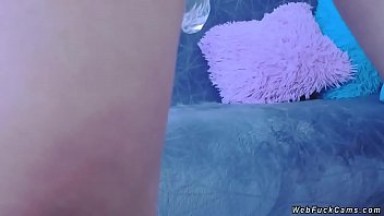 Huge tits babe pissing in webcam show