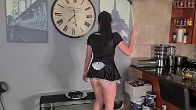 French maid gets pissed on and cleans it