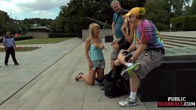 Public german slut humiliated and ass fucked pissed on