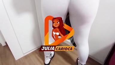 Julia Carioca de Legging Branca se Mijou Todinha