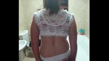 Teen taking daddy for a piss and licking the toilet clean