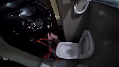 Shemale pissing in toilet