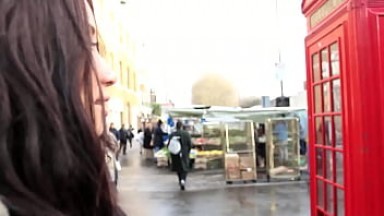 Brunette babe Gia Whitechapel pissing outdoors